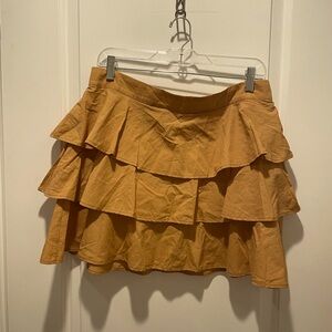 Farm Rio NWT Caramel tan brown layered mini skirt